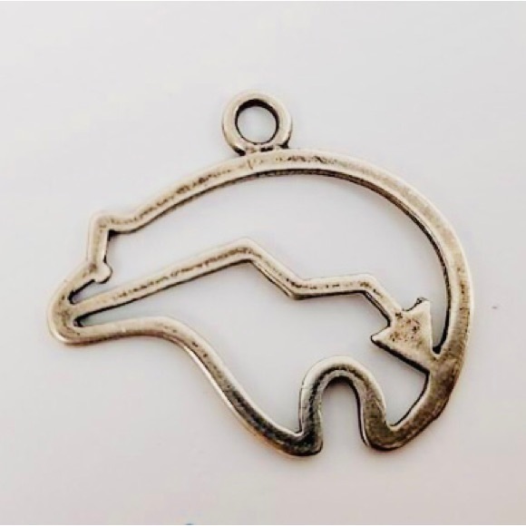 Charm Kokopelli Vintage Native marked SS opal Onyx - Picture 7 of 9